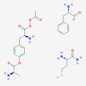 molecular formula C28H41N5O8S B13800642 Tyrosine-D-alanine-phenylalanine-methione amide acetate) 