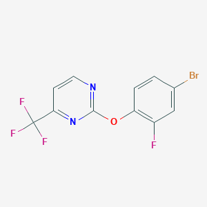 molecular formula C11H5BrF4N2O B1380071 2-(4-Bromo-2-fluorophenoxy)-4-(trifluoromethyl)pyrimidine CAS No. 1227955-13-6