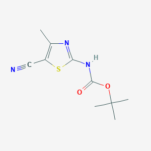 molecular formula C10H13N3O2S B1380076 tert-butyl N-(5-cyano-4-methyl-1,3-thiazol-2-yl)carbamate CAS No. 1461708-14-4