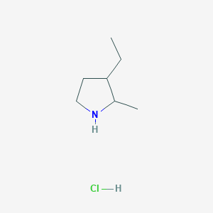 molecular formula C7H16ClN B1380084 3-Ethyl-2-methylpyrrolidine hydrochloride CAS No. 1797322-32-7