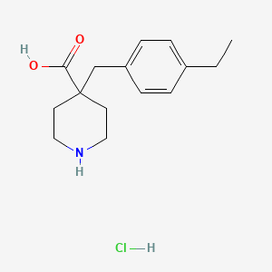 molecular formula C15H22ClNO2 B1380086 4-[(4-Ethylphenyl)methyl]piperidine-4-carboxylic acid hydrochloride CAS No. 1461714-72-6