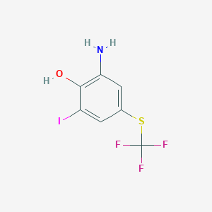 molecular formula C7H5F3INOS B1380089 2-Amino-6-iodo-4-[(trifluoromethyl)thio]phenol CAS No. 1448858-58-9