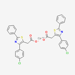 molecular formula C34H22CaCl2N2O4S2 B13801029 Fentiazac calcium salt CAS No. 85721-24-0