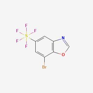 molecular formula C7H3BrF5NOS B1380105 7-溴-5-(五氟硫代)-1,3-苯并噁唑 CAS No. 1432075-78-9