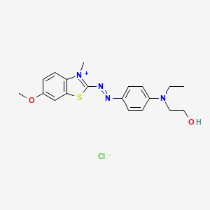 B13801327 2-[[4-[Ethyl(2-hydroxyethyl)amino]phenyl]azo]-6-methoxy-3-methylbenzothiazolium chloride CAS No. 26850-47-5