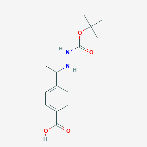 molecular formula C14H20N2O4 B1380144 4-(1-(2-(叔丁氧羰基)肼基)乙基)苯甲酸 CAS No. 1415560-36-9