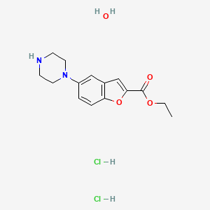 5-(1-Piperazinyl)-2-benzofurancarboxylic acid ethyl ester dihydrochloride hydrate