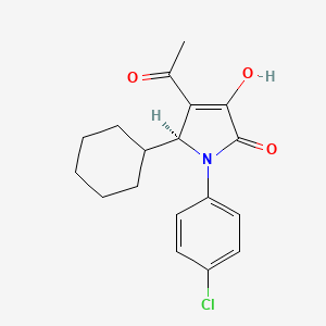 2H-Pyrrol-2-one, 4-acetyl-1-(4-chlorophenyl)-5-cyclohexyl-1,5-dihydro-3-hydroxy-, (5S)-