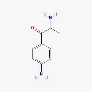 molecular formula C9H12N2O B13801700 1-Propanone, 2-amino-1-(4-aminophenyl)- 