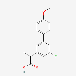 molecular formula C16H15ClO3 B13801708 5-Chloro-4'-methoxy-alpha-methyl-3-biphenylacetic acid CAS No. 75852-58-3