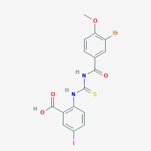 2-[(3-Bromo-4-methoxybenzoyl)carbamothioylamino]-5-iodobenzoic acid