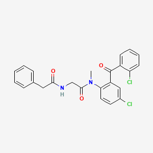 Benzeneacetamide, N-(2-((4-chloro-2-(2-chlorobenzoyl)phenyl)methylamino)-2-oxoethyl)-