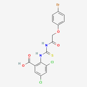 2-[[2-(4-Bromophenoxy)acetyl]carbamothioylamino]-3,5-dichlorobenzoic acid