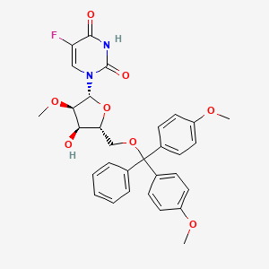 molecular formula C31H31FN2O8 B13801849 1-((2R,3R,4R,5R)-5-((Bis(4-methoxyphenyl)(phenyl)methoxy)methyl)-4-hydroxy-3-methoxytetrahydrofuran-2-yl)-5-fluoropyrimidine-2,4(1H,3H)-dione 