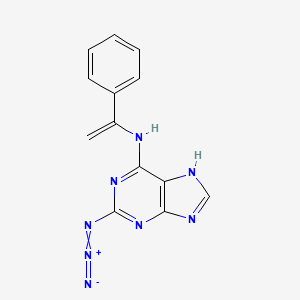 molecular formula C13H10N8 B13801866 2-azido-N-(1-phenylethenyl)-7H-purin-6-amine 