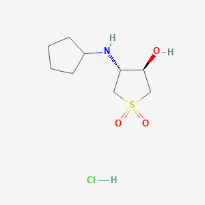 molecular formula C9H18ClNO3S B13801891 trans-4-Cyclopentylamino-1,1-dioxo-tetrahydrothiophen-3-ol hydrochloride 