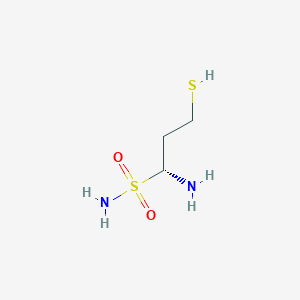 molecular formula C3H10N2O2S2 B13801899 (1R)-1-amino-3-sulfanylpropane-1-sulfonamide 