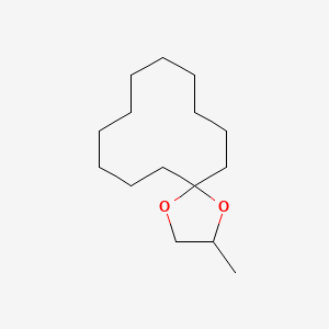 molecular formula C15H28O2 B13801913 2-Methyl-1,4-dioxaspiro[4.11]hexadecane CAS No. 953-78-6