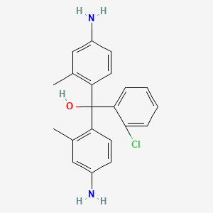 molecular formula C21H21ClN2O B13801934 Benzenemethanol, 4-amino-alpha-(4-amino-2-methylphenyl)-alpha-(2-chlorophenyl)-2-methyl- CAS No. 65122-41-0