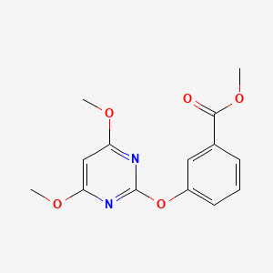 molecular formula C14H14N2O5 B13801973 Methyl 3-(4,6-dimethoxypyrimidin-2-yl)oxybenzoate 