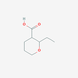 molecular formula C8H14O3 B1380200 2-Ethyloxane-3-carboxylic acid CAS No. 1512734-07-4