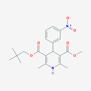 molecular formula C21H26N2O6 B13802013 5-O-(2,2-dimethylpropyl) 3-O-methyl 2,6-dimethyl-4-(3-nitrophenyl)-1,4-dihydropyridine-3,5-dicarboxylate CAS No. 77888-06-3