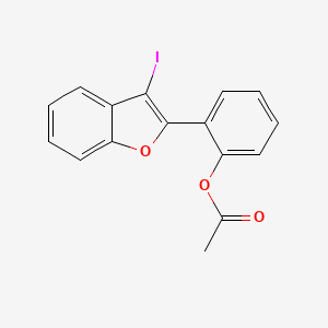 molecular formula C16H11IO3 B13802030 [2-(3-iodo-1-benzofuran-2-yl)phenyl] acetate CAS No. 870456-37-4