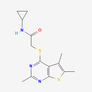 N-Cyclopropyl-2-(2,5,6-trimethyl-thieno[2,3-d]pyrimidin-4-ylsulfanyl)-acetamide