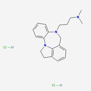 molecular formula C20H27Cl2N3 B13802072 Benzo(b)pyrrolo(3,2,1-jk)(1,4)benzodiazepine-7(6H)-propanamine, 1,2-dihydro-N,N-dimethyl-, dihydrochloride CAS No. 74117-21-8