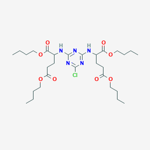 molecular formula C29H48ClN5O8 B13802075 Dibutyl 2-[[4-chloro-6-[(1,5-dibutoxy-1,5-dioxopentan-2-yl)amino]-1,3,5-triazin-2-yl]amino]pentanedioate CAS No. 7252-30-4