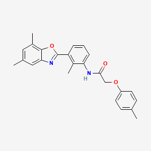 molecular formula C25H24N2O3 B13802113 N-[3-(5,7-dimethyl-1,3-benzoxazol-2-yl)-2-methylphenyl]-2-(4-methylphenoxy)acetamide 