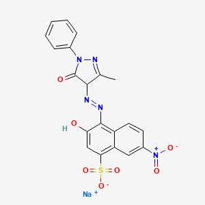 sodium;3-hydroxy-4-[(3-methyl-5-oxo-1-phenyl-4H-pyrazol-4-yl)diazenyl]-7-nitronaphthalene-1-sulfonate