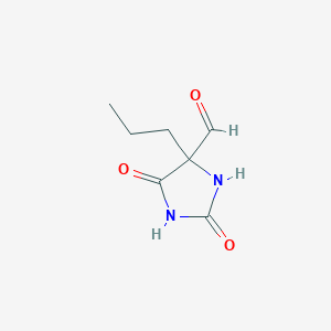 molecular formula C7H10N2O3 B13802139 2,5-Dioxo-4-propyl-imidazolidine-4-carbaldehyde CAS No. 6974-16-9