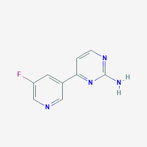 molecular formula C9H7FN4 B1380218 4-(5-Fluoropyridin-3-yl)pyrimidin-2-amine CAS No. 1360931-33-4