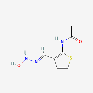 molecular formula C7H9N3O2S B13802250 N-[3-[(E)-(hydroxyhydrazinylidene)methyl]thiophen-2-yl]acetamide 