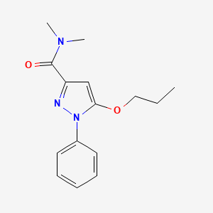 molecular formula C15H19N3O2 B13802260 N,N-Dimethyl-1-phenyl-5-propoxy-1H-pyrazole-3-carboxamide CAS No. 55228-55-2