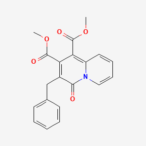 molecular formula C20H17NO5 B13802279 4-Oxo-3-phenylmethyl-4H-quinolizine-1,2-dicarboxylic acid dimethyl ester 