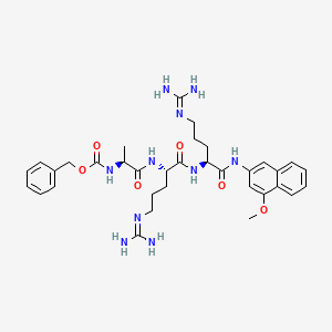 molecular formula C34H46N10O6 B13802286 Z-Ala-Arg-Arg-MNA 