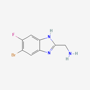 molecular formula C8H7BrFN3 B1380229 (5-Bromo-6-fluoro-1H-benzo[d]imidazol-2-yl)methanamine CAS No. 1388063-18-0
