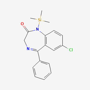 molecular formula C18H19ClN2OSi B13802313 2H-1,4-Benzodiazepin-2-one, 1,3-dihydro-7-chloro-5-phenyl-1-trimethylsilyl- CAS No. 55299-24-6