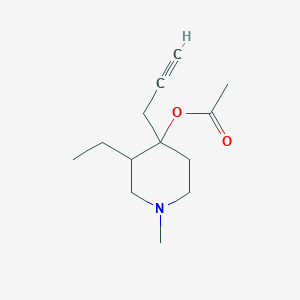 molecular formula C13H21NO2 B13802318 (3-Ethyl-1-methyl-4-prop-2-ynylpiperidin-4-yl) acetate 