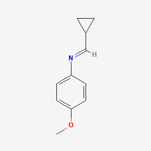 molecular formula C11H13NO B13802319 (E)-1-Cyclopropyl-N-(4-methoxyphenyl)methanimine CAS No. 496839-16-8