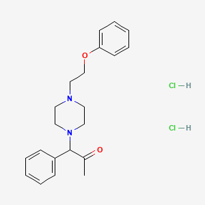 molecular formula C21H28Cl2N2O2 B13802343 1-(4-(2-Phenoxyethyl)-1-piperazinyl)-1-phenyl-2-propanone dihydrochloride CAS No. 65489-04-5