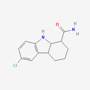 molecular formula C13H15ClN2O B13802364 6-chloro-2,3,4,4a,9,9a-hexahydro-1H-carbazole-1-carboxamide 