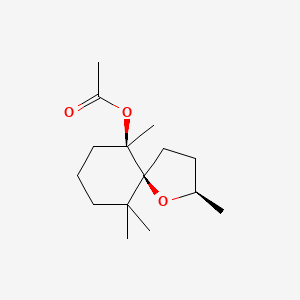 molecular formula C15H26O3 B13802365 1-Oxaspiro(4.5)decan-6-ol, 2,6,10,10-tetramethyl-, acetate, (2R,5S,6R)-rel- CAS No. 57967-72-3