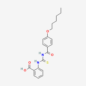 2-[[[[4-(Hexyloxy)benzoyl]amino]thioxomethyl]amino]-benzoic acid