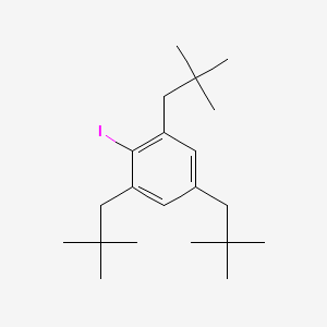 molecular formula C21H35I B13802402 1,3,5-Trineopentyl-2-iodobenzene CAS No. 25347-04-0