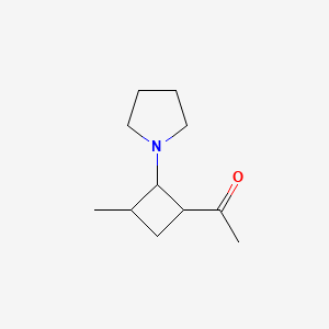 molecular formula C11H19NO B13802429 1-[3-Methyl-2-(1-pyrrolidinyl)cyclobutyl]ethanone 