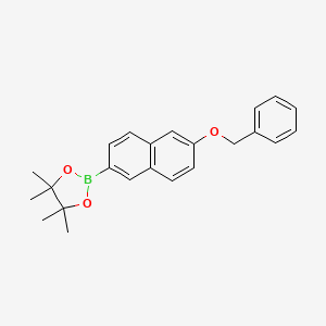 molecular formula C23H25BO3 B1380244 2-[6-(Benzyloxy)naphthalen-2-yl]-4,4,5,5-tetramethyl-1,3,2-dioxaborolane CAS No. 1313367-62-2
