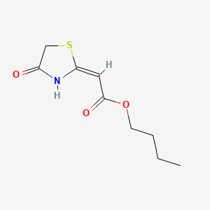 molecular formula C9H13NO3S B13802456 Butyl (4-oxo-2-thiazolidinylidene)acetate CAS No. 832-06-4